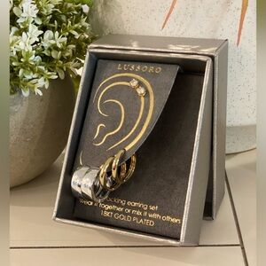 LUSSORO 18K Gold Plated Stacking Earring Set – Elegant & Versatile